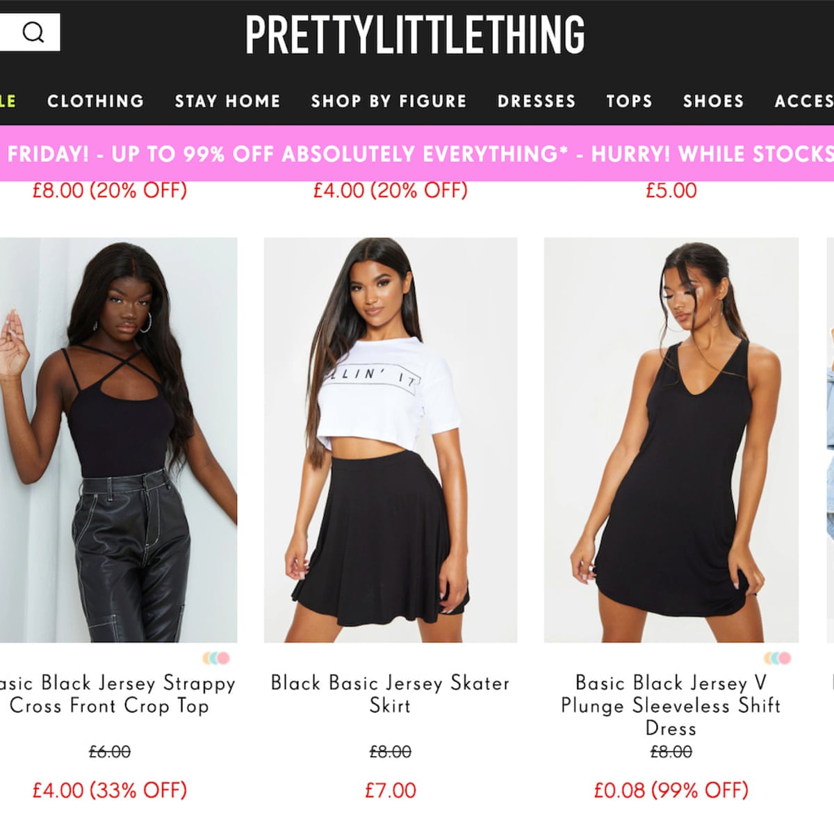 Critics attack Pretty Little Thing's 8p Black Friday dress deal | Retail industry | The Guardian