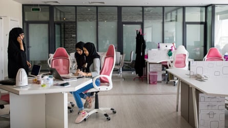 SheWorks in Riyadh, Saudia Arabia, a women-only workspace where would-be businesswomen can seek advice