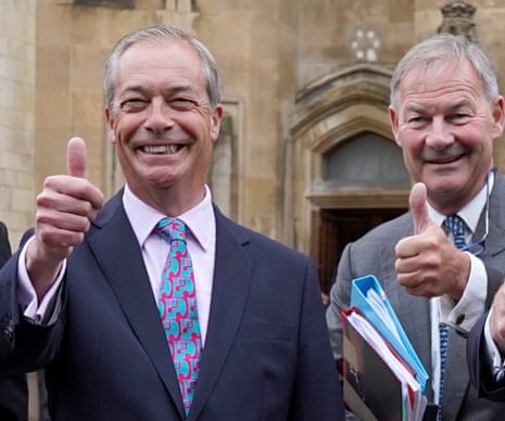 Nigel Farage and Rupert Lowe at the House of Commons in 2024. Lowe was suspended by Reform in 2025.