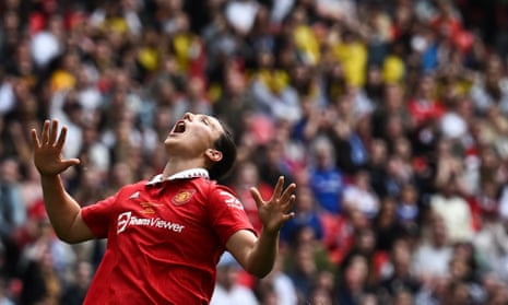 Manchester United's English forward Rachel Williams reacts after missing to score during the English Women's FA Cup final football match between Chelsea and Manchester United at Wembley Stadium.