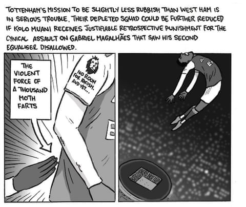 David Squires cartoon on … a dose of reality for Igor Tudor after Arsenal’s visit to Dr Tottenham, panel 4