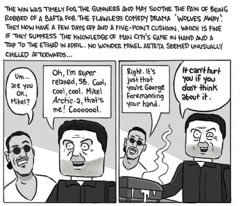 David Squires cartoon on … a dose of reality for Igor Tudor after Arsenal’s visit to Dr Tottenham, panel 6