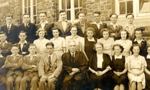 Burton (back row, third from left), then Richard Jenkins, at Port Talbot School in 1940