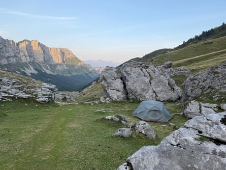 Wild camping at altitude.