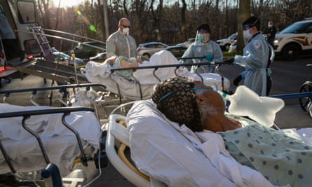 Covid patients arrive at the Montefiore medical center on 6 April 2020 in New York City. More than 170,000 Americans have died from coronavirus since the pandemic began in the US.