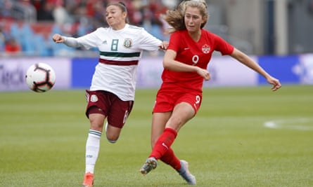 Jordyn Huitema (right) is just 18 but already has six goals for her country