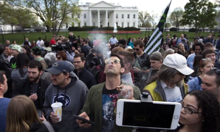 Marijuana smoke-in protest at the White House In Washington.