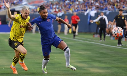 Christopher Nkunku in preseason action for Chelsea.