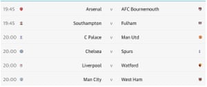 Premier League matches