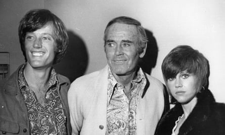 Hollywood nobility … Peter, Henry and Jane Fonda in 1969.