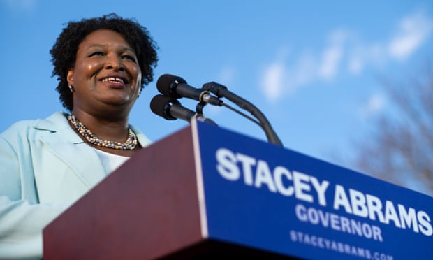 Stacey Abrams campaigns in Atlanta.