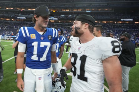 Daniel Jones after an NFL game