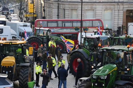 Tractors in Whitehall this morning.