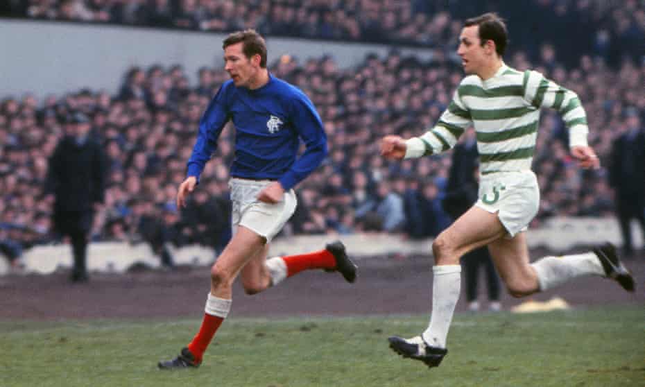 Alex Ferguson for Rangers and Jim Brogan for Celtic during the 1969 Scottish FA Cup Final at Hampden Park. Ferguson was made a scapegoat after a 4-0 defeat.