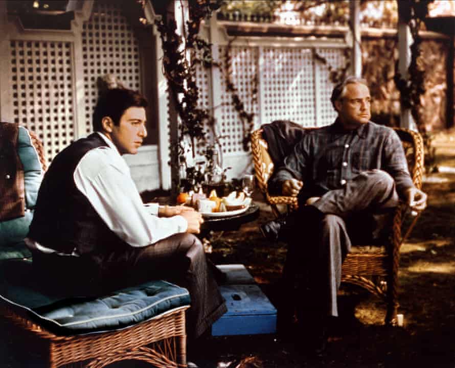 Al Pacino and Marlon Brando in The Godfather.