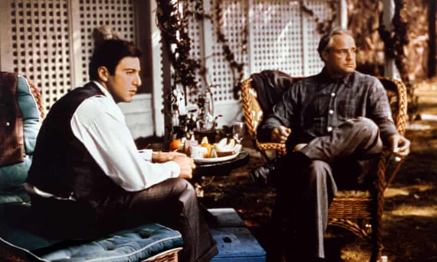 Al Pacino and Marlon Brando in The Godfather, 1972.