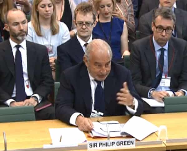 ‘It’s hard to walk away from this experience with anything other than a total distrust of big business’ ... Philip Green giving evidence to the Commons business select committee.