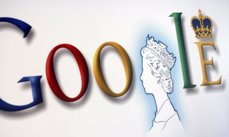 The Google home page logo uses a portrait of Queen Elizabeth as the second 'g'.