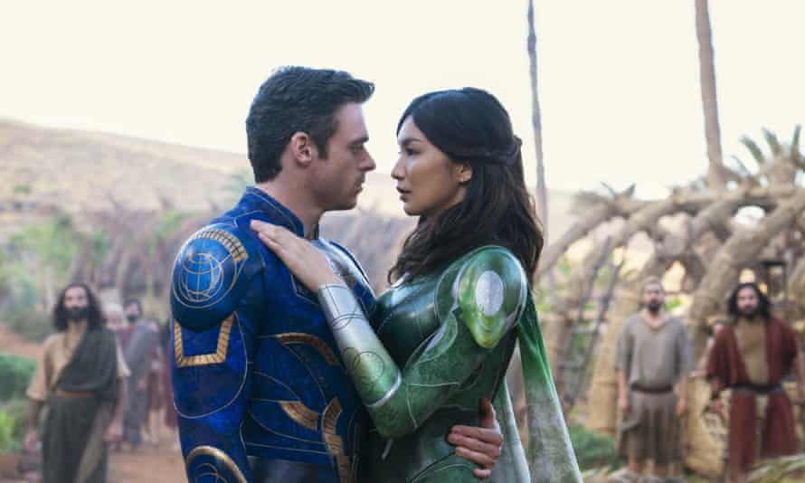 Richard Madden and Gemma Chan in Eternals.