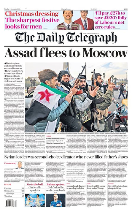 The Daily Telegraph, over 9 December 2024.