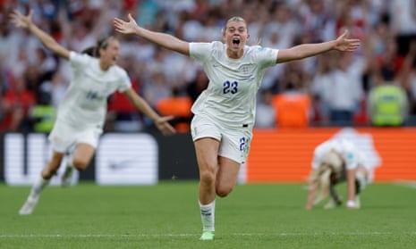 Alessia Russo of England celebrates victory in the Euro 2022 final against Germany at Wembley