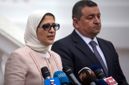 Egyptian Minister of Health Hala Zayed during a March 2020 press conference. She has insisted there is no shortage of medical oxygen.