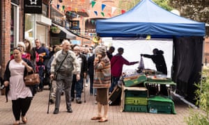 Shoppers in the Maltings shopping area