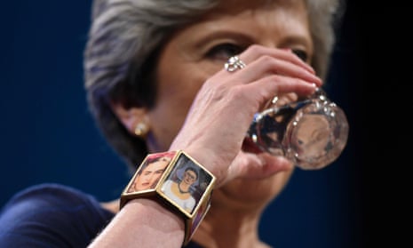 Theresa May wore a bracelet with images of Frida Kahlo on her right wrist during her speech at the Conservative conference.