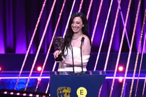 Mikey Madison accepts the leading actress award for Anora