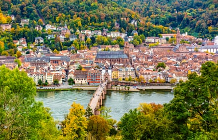 Heidelberg skyline aerial view from above