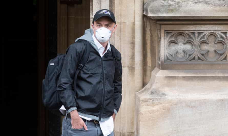 Dominic Cummings leaves the houses of parliament in London after giving evidence on the government’s handling of the Covid-19 crisis.