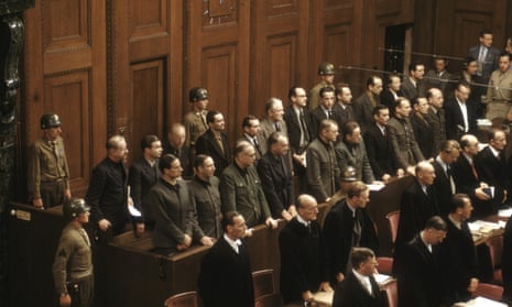 Defendants in their dock at the Nuremberg Trials November 1945 - October 1946.