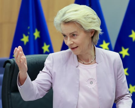 Ursula von der Leyen at a meeting of the European Commission