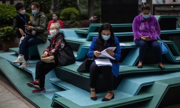 People wearing face masks in Hong Kong