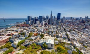An aerial view of San Francisco. One of the greenest cities in the US is facing a major threat from global warming.