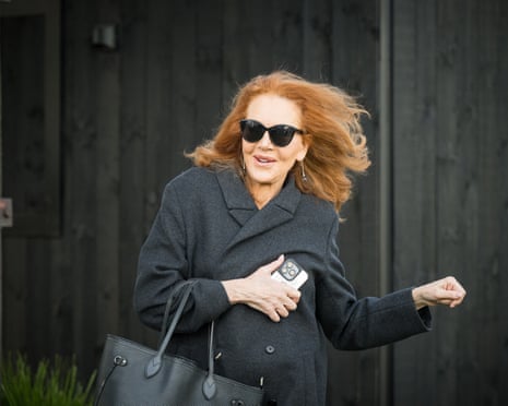Actor and singer Rhonda Burchmore arrives at Derryn Hinch’s state funeral