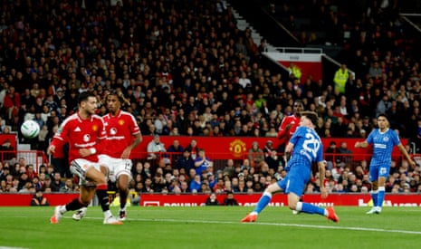 Brighton and Hove Albion's Maxim De Cuyper scores their third goal.