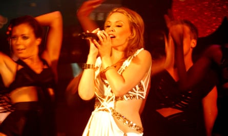 Kylie Minogue performing at Pacha in 2010.