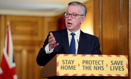 Michael Gove speaking at a Covid briefing in Downing Street in May 2020.