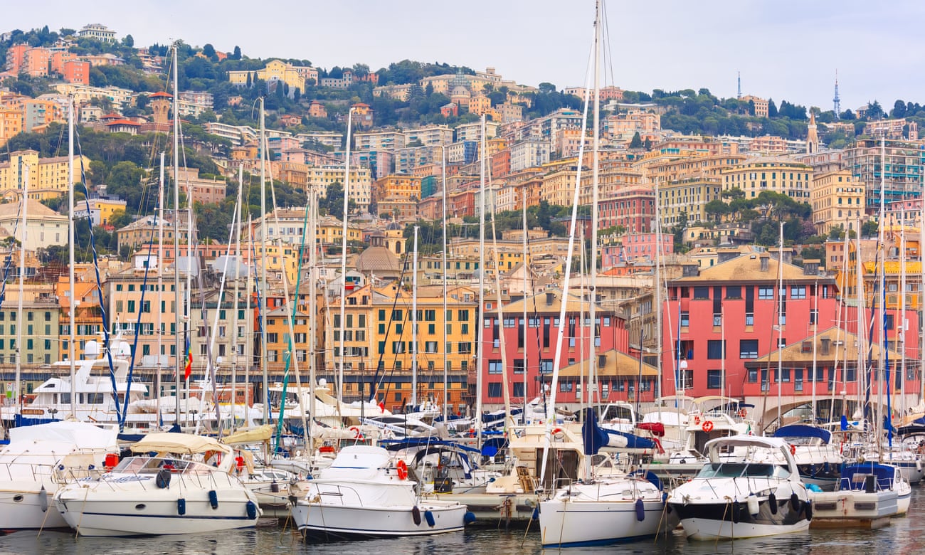 Genoa’s Porto Antico with sailing boats