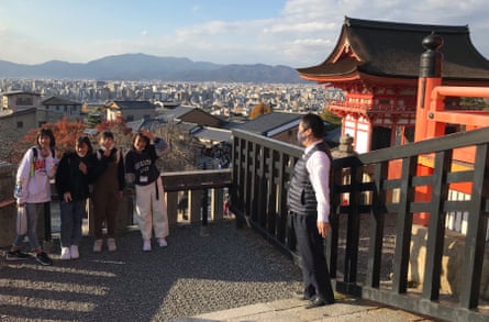 Schoolchildren on an excursion to Kiyomizu-dera temple in Kyoto.
