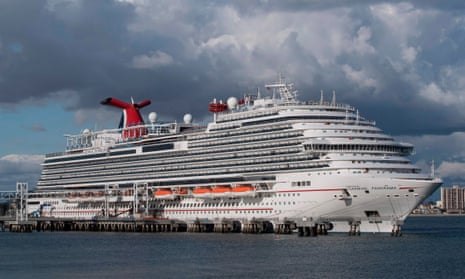 A Carnival Panorama cruise ship docks at Long Beach, California.