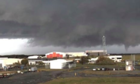 A tornado from a supercell thunderstorm touched down near Brisbane airport