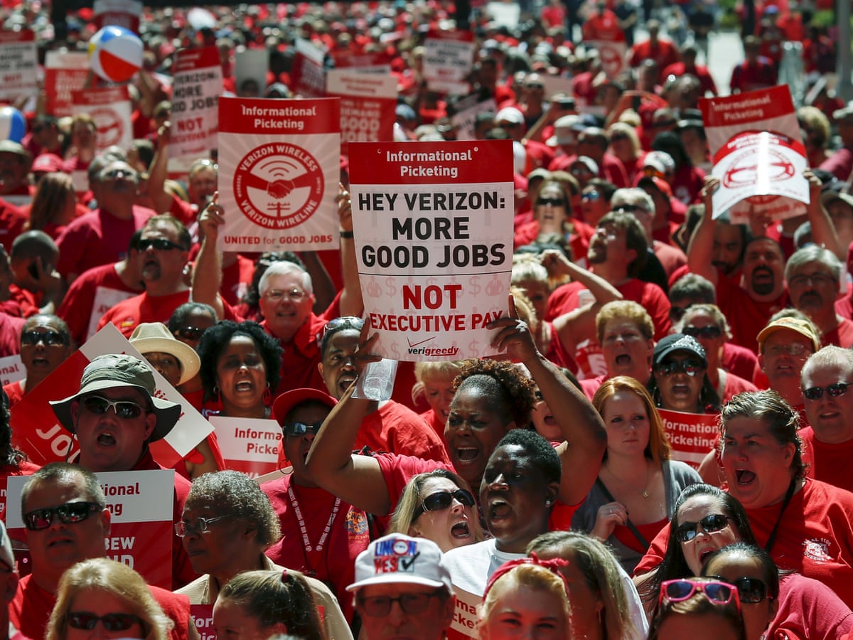 Verizon Workers Poised To Strike If Company Fails To Reach Deal With Unions  | Verizon Communications | The Guardian