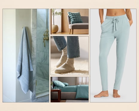 A towel, pillow, slippers, bedding and pyjama pants from cozy earth