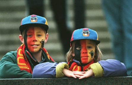 Bradford Bulls fans watch their match against Castleford in April 1996.