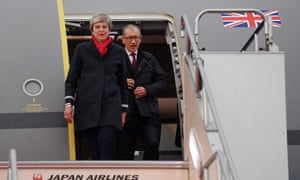 Theresa May and her husband, Philip, arrive Osaka, Japan