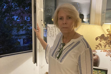 Delphine de Pontevès at home in her flat opposite the Bernabéu on Tuesday night