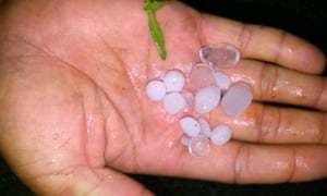 Hail has falled in Samoa for the first time since 2011.