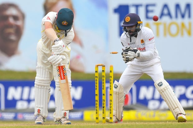 Sri Lanka demolish Australia by an innings to draw Test series in Galle | Sri Lanka cricket team 5 Australia’s Travis Head is bowled.